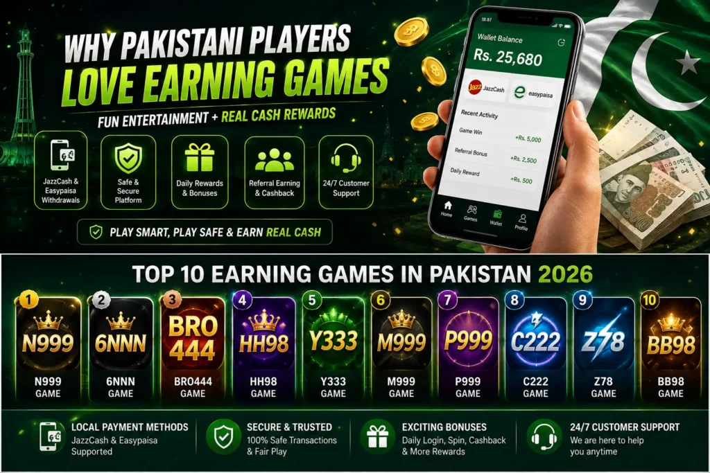 Top 10 Earning Games in Pakistan 2026