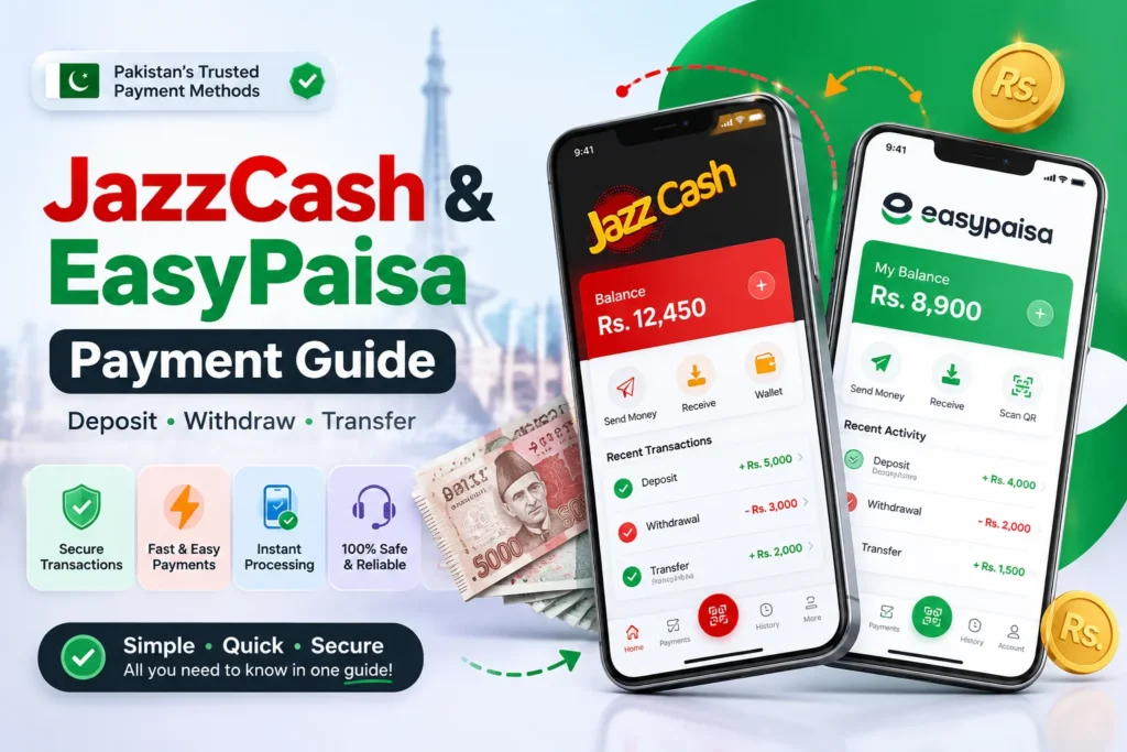 jazzcash and easypaisa deposit & withdrawal guide